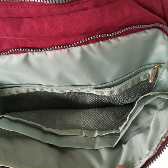 Guazhuni Cross Body Shoulder Bag Dark Fuschia Pink Top Zipper Outer Pocket - Picture 5 of 9